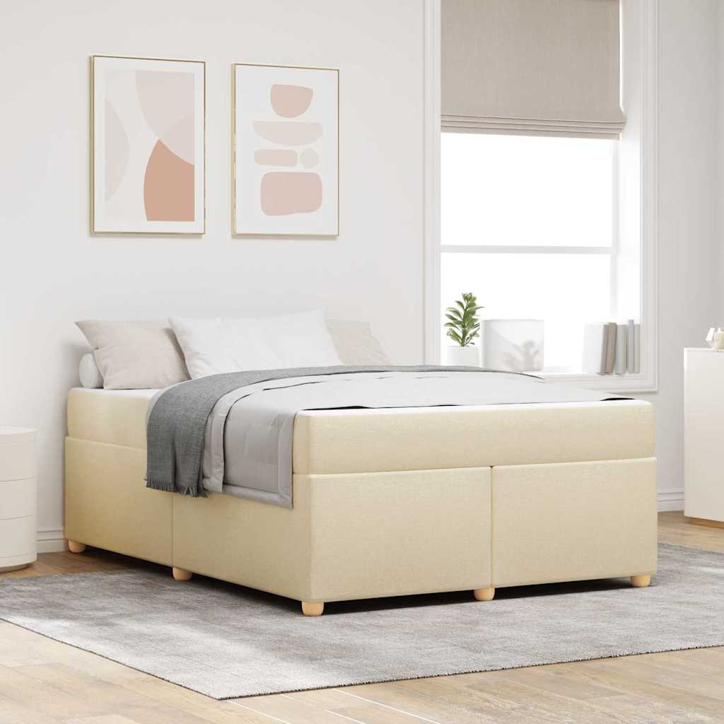 Leroy Color Example Estructura de cama con colchón, color crema, 160 x 200 cm, tela | Leroy ...