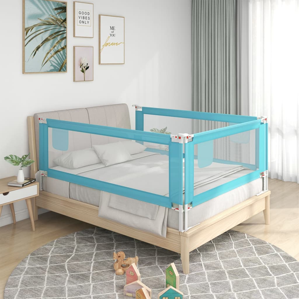 Maison exclusive - barandilla de seguridad cama de niño azul tela 190x25 cm