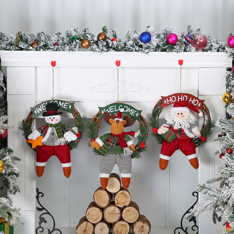 Sapin de Noël,Poupées de noël père noël bonhomme de neige Elk jouets Sapin de Noël,Poupées de noël père noël bonhomme de neige Elk jouets