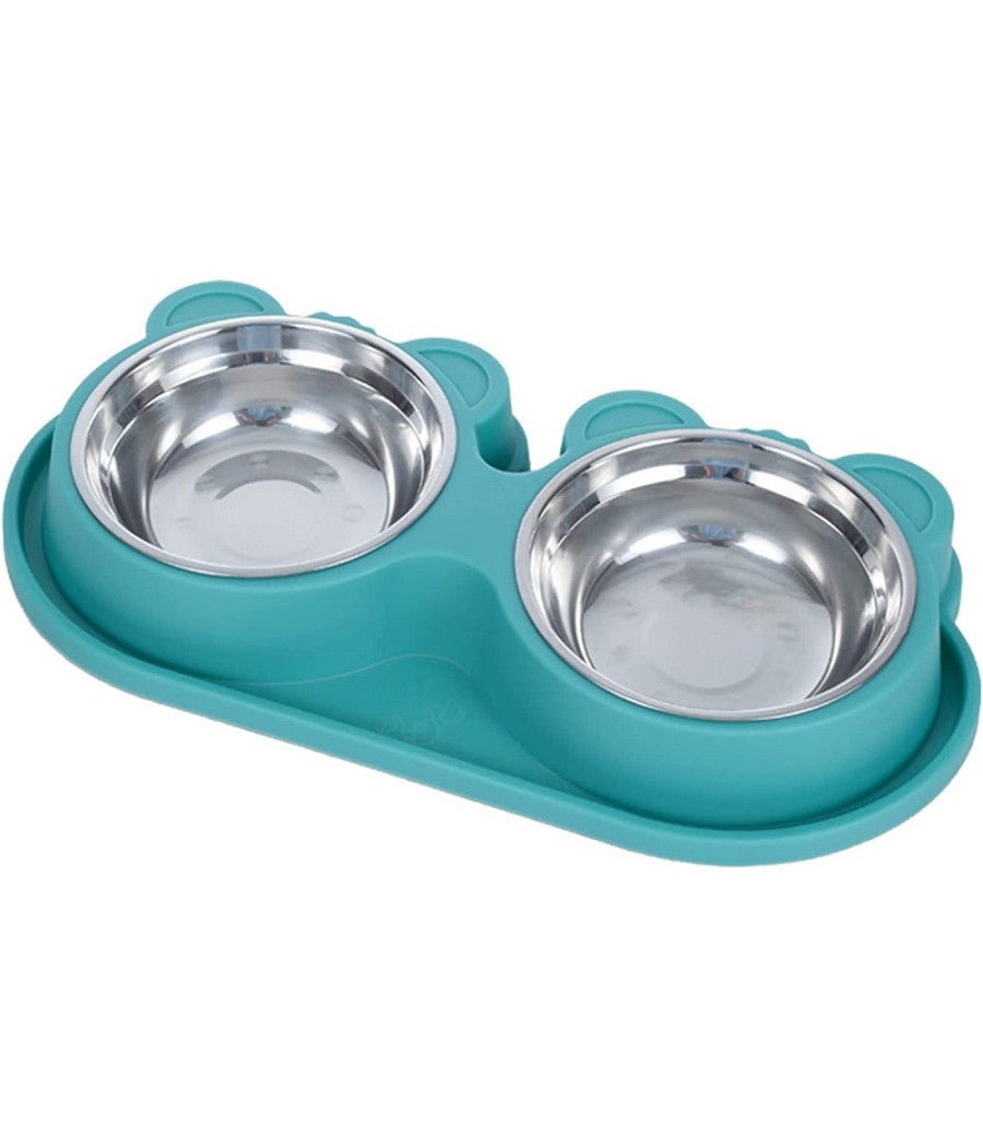 Trade Shop - Ciotola Alimentare Acciaio Anti Perdita Fontana Acqua Dispenser Cibo Cani Gatti - - 7