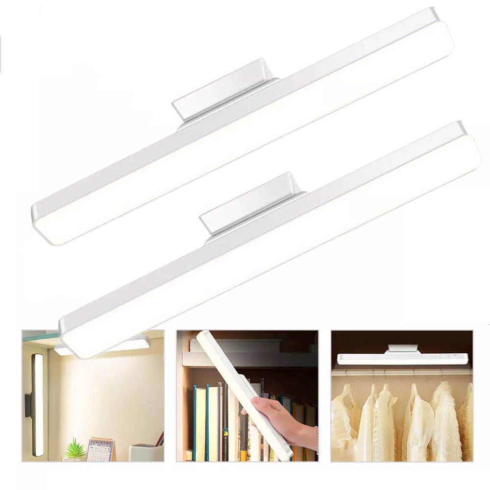 2 sztuki magnetycznych lamp LED do szafek kuchennych z trójkolorową temperaturą i płynną regulacją jasności, odpowiednie do szafek (model wtykowy)