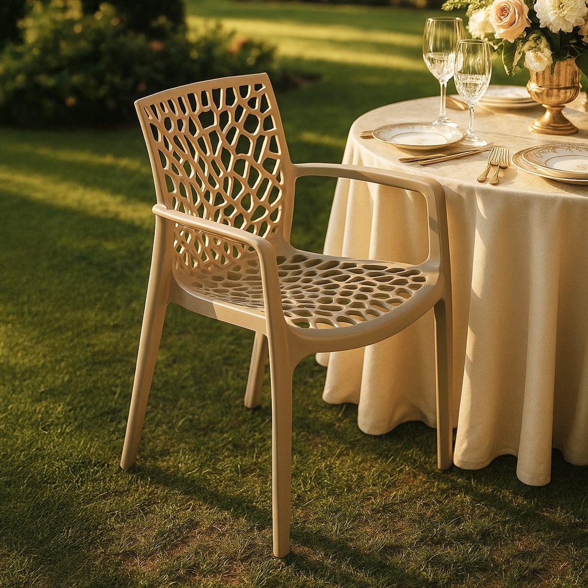 Chaise en polypropylène accoudoirs jardin café Grand Soleil Gruvyer Arm - 2