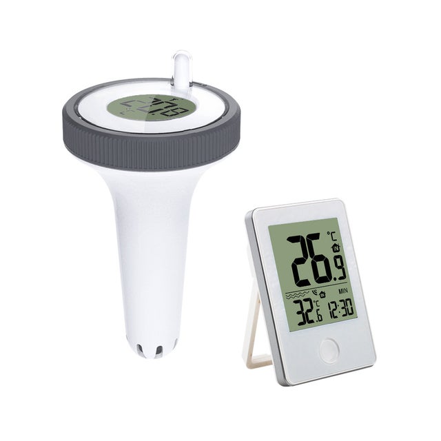 Thermomètre à flotteur de piscine numérique sans fil, flotteurs faciles à lire, avec moniteur de température intérieure