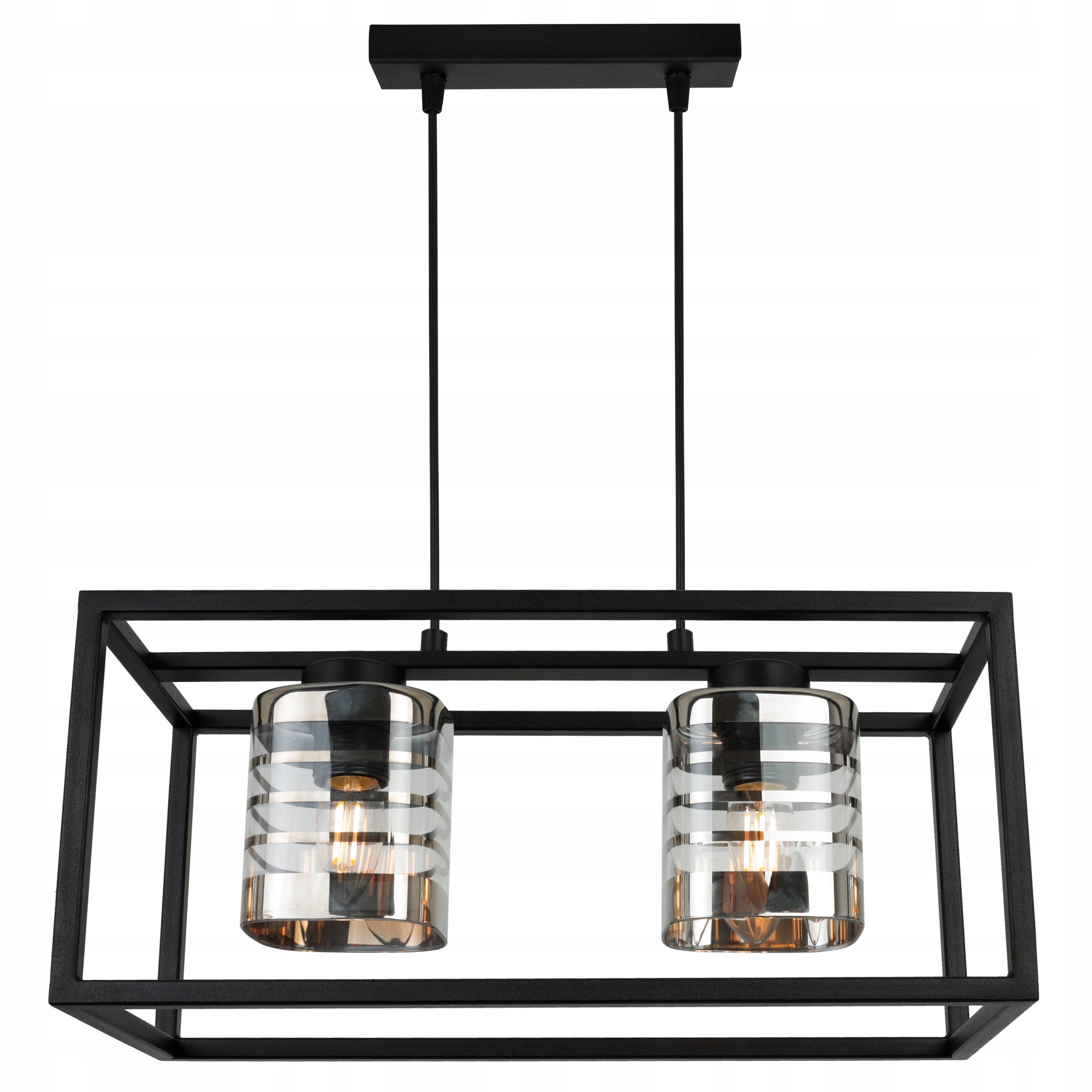 Lampa sufitowa wisząca Helix Cage modern 2xE27 abażur walec grafitowy Light Home LH