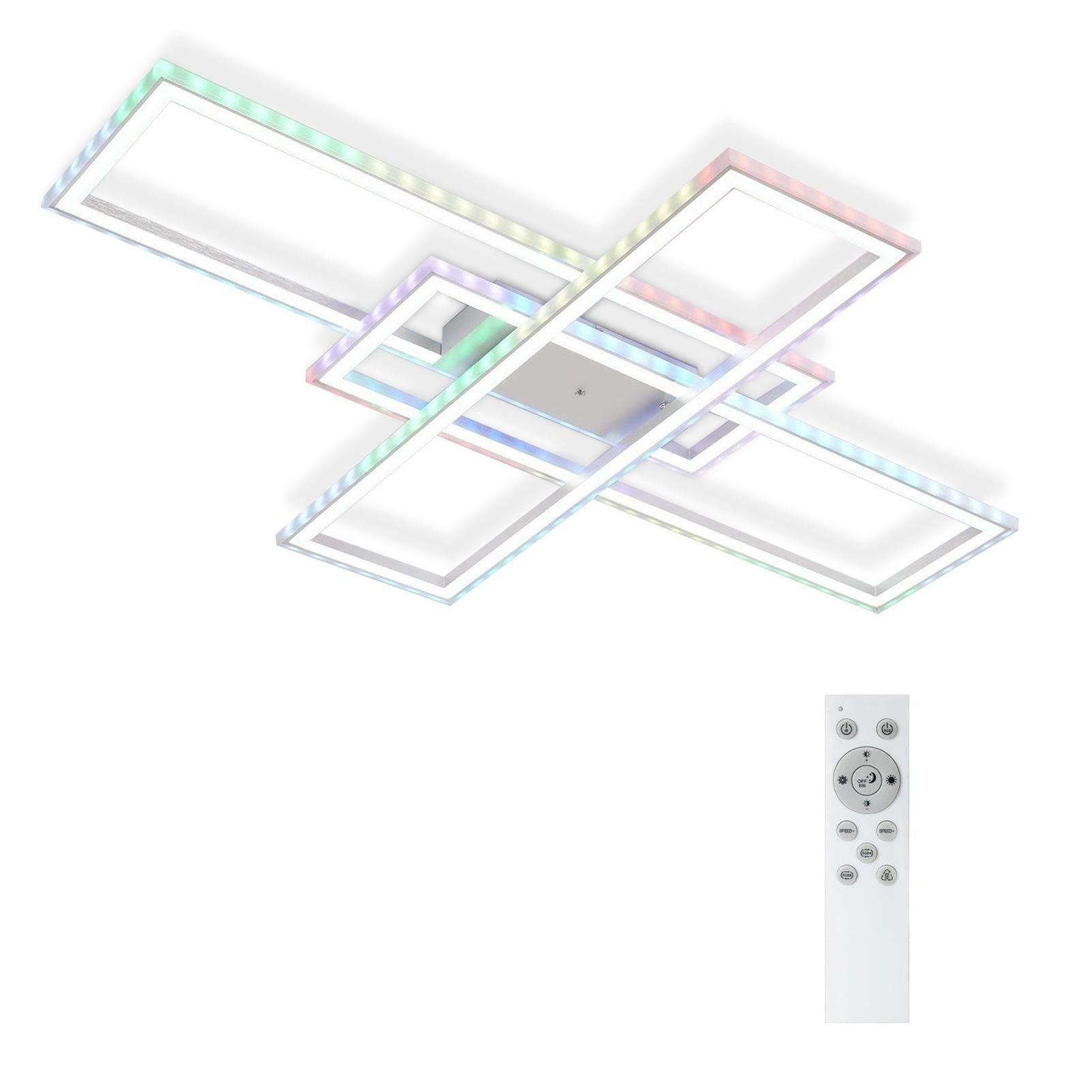 ZMH Ściemnialna lampa sufitowa LED z pilotem, duża, zmieniająca kolory, RGB 50 W, sypialnia