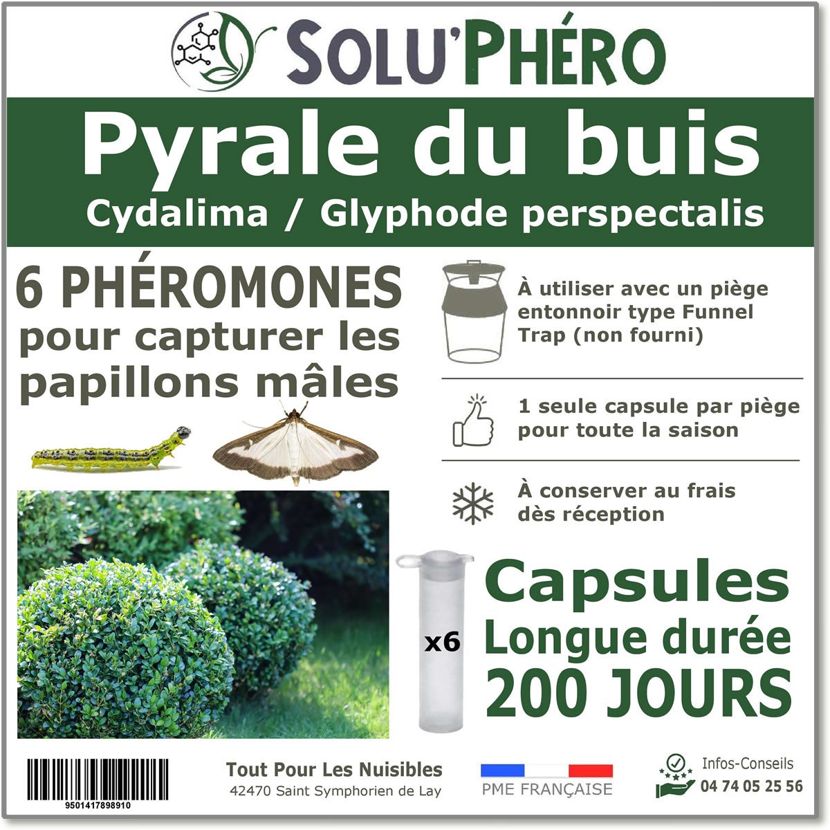 6 Phéromones Mineuse Marronnier - Piégeage Écologique Cameraria Ohridella - Protection 4-6 Semaines