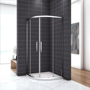 Plateau De Douche Semi-Circulaire 90X90 En Résine Gris