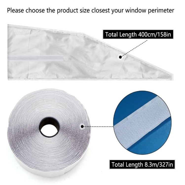 AUTRUCKER Tiras de sellado para puertas y ventanas corredizas de 4 metros, tela de sellado para aire acondicionado portátil, deflectores de velcro - 2