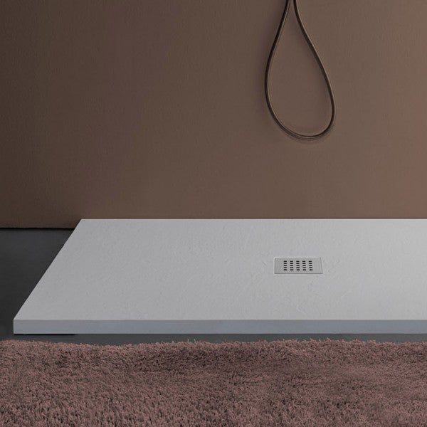 Piatto doccia bianco 70x180 cm in mineral marmo con griglia e piletta di scarico | | - Lo shop online n°1 per arredare il tuo Bagno