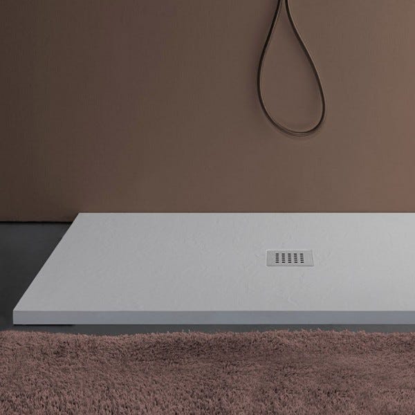 Piatto doccia bianco 70x180 cm in mineral marmo con griglia e piletta di scarico | | - Lo shop online n°1 per arredare il tuo Bagno Piatto doccia bianco 70x180 cm in mineral marmo con griglia e piletta di scarico | | - Lo shop online n°1 per arredare il tuo Bagno