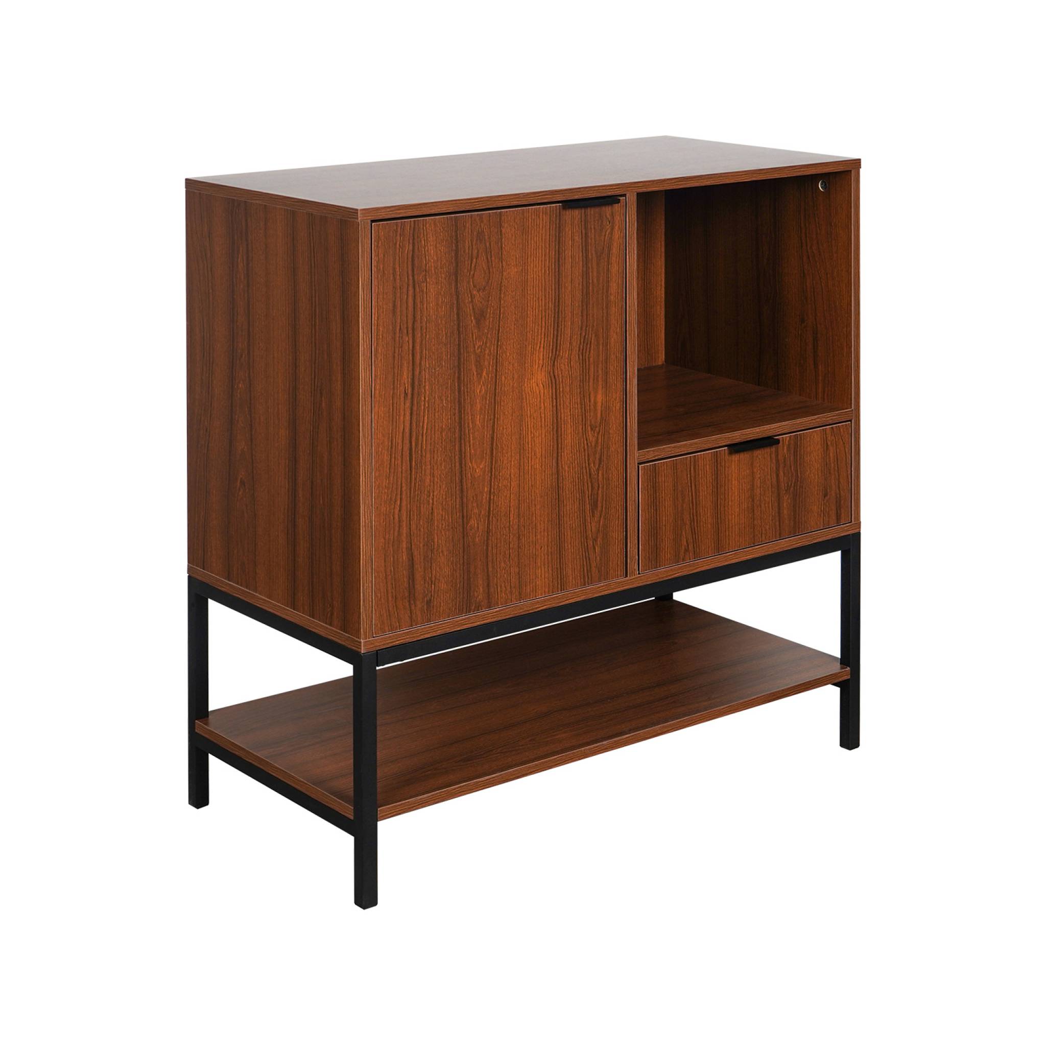 Meuble Cuisine Extérieure Sweeek - Acier Noir, 80cm - 1 Tiroir, 1 Porte, 2 Étages - Rangement Pratique