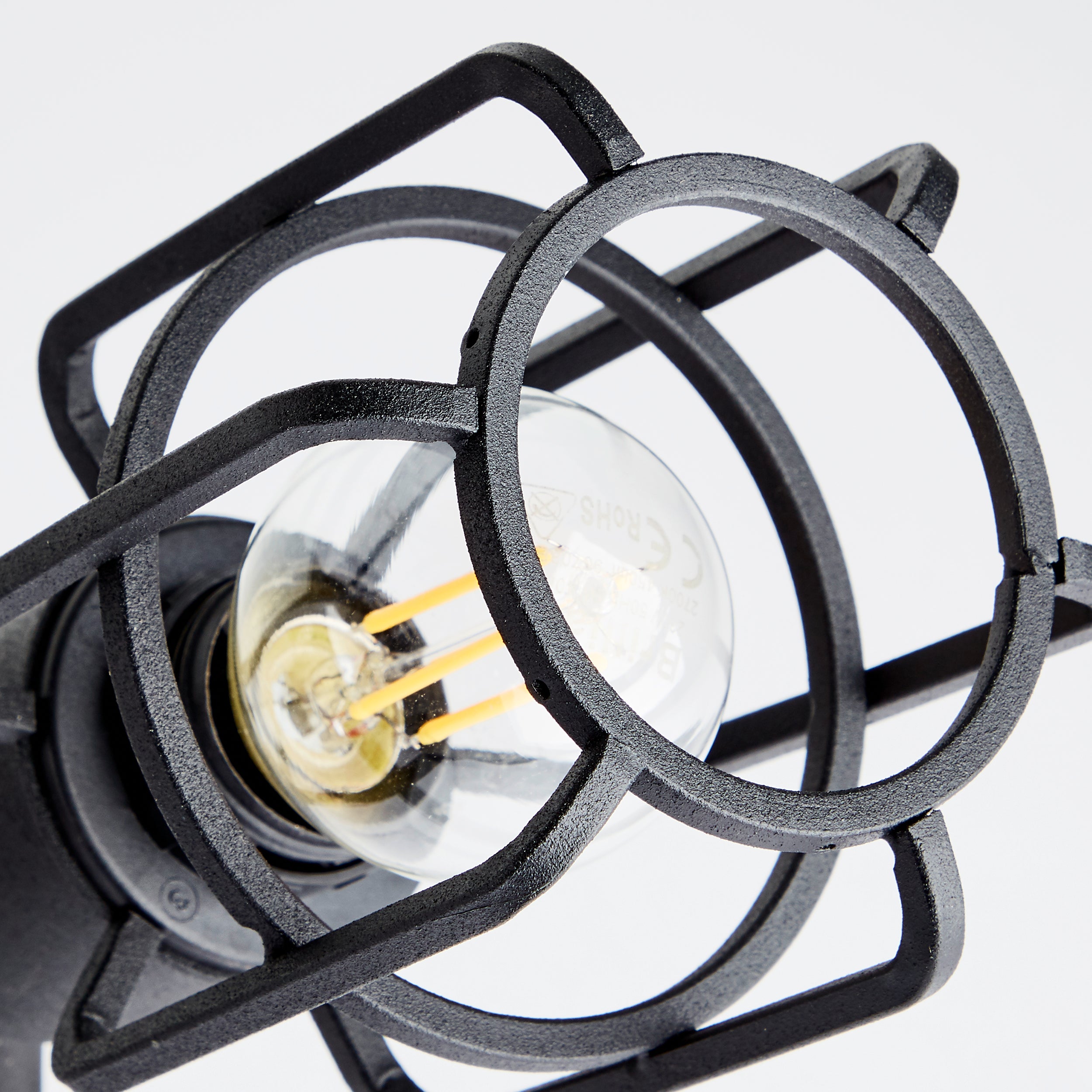 Lampa Brilliant Gwen 2-lampowa tuba spot antyczne drewno/czarny indyk czarny metal 2x D45, E14, 28 W - 6