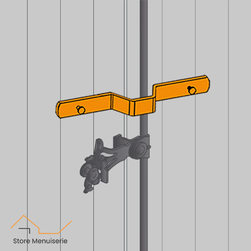 Barre anti-effraction noire, aluminium, L.430 - 3