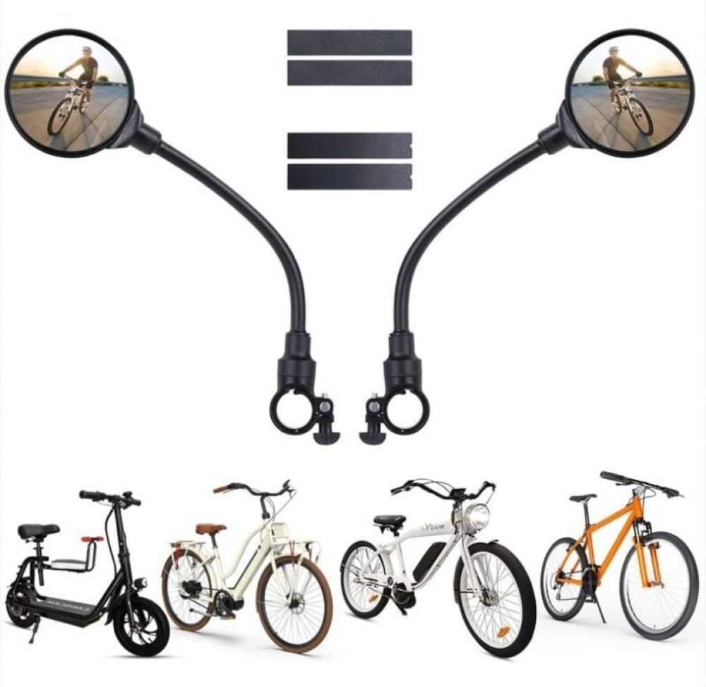 Rétroviseur Vélo, 2 Rétroviseurs de Vélo Grand Angle Rotatifs à 360°, Rétroviseurs de Sécurité Convexes en Acrylique pour Guidon de 22 à 30 mm - 4