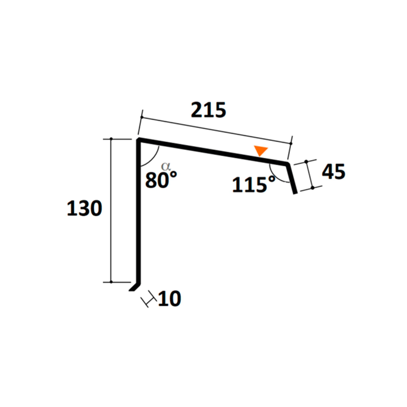 Bandeau de Faitage Longueur 2,10m - Rouge / Brun RAL 8012 - 2