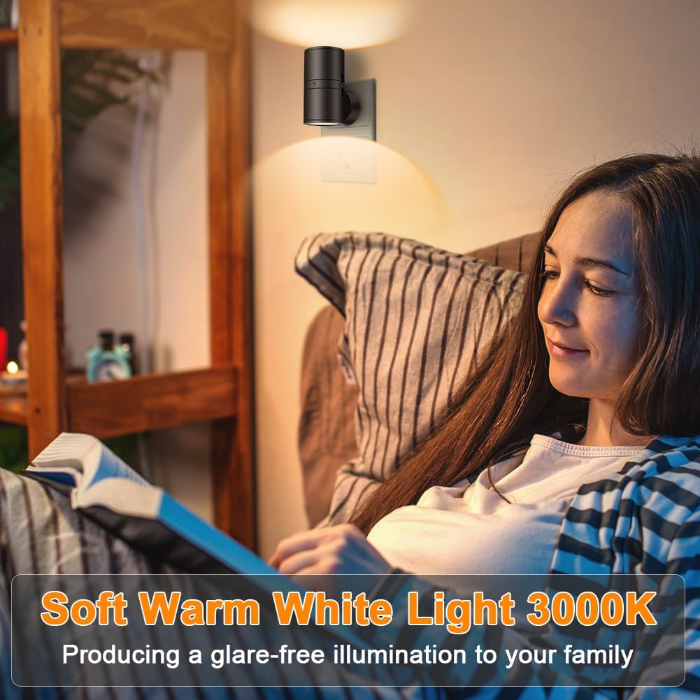 Set di luci notturne con sensore composto da due pezzi, tre temperature di colore, luminosità regolabile, adatto per camere da letto e corridoi - 5