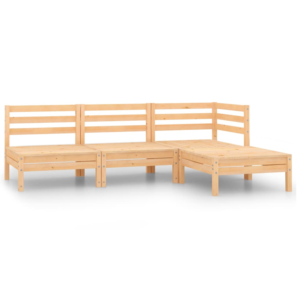 Vidaxl  Juego De Muebles De Jardín 4 Piezas Madera Maciza De Pino , Leroy Merlin