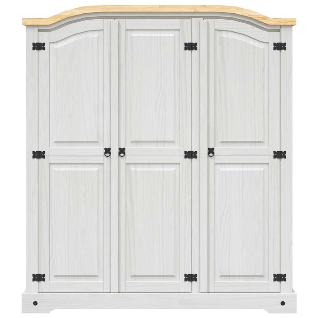 Armário de madeira de pinho mexicano estilo Corona branco com 3 portas - COMFORTXL - 3