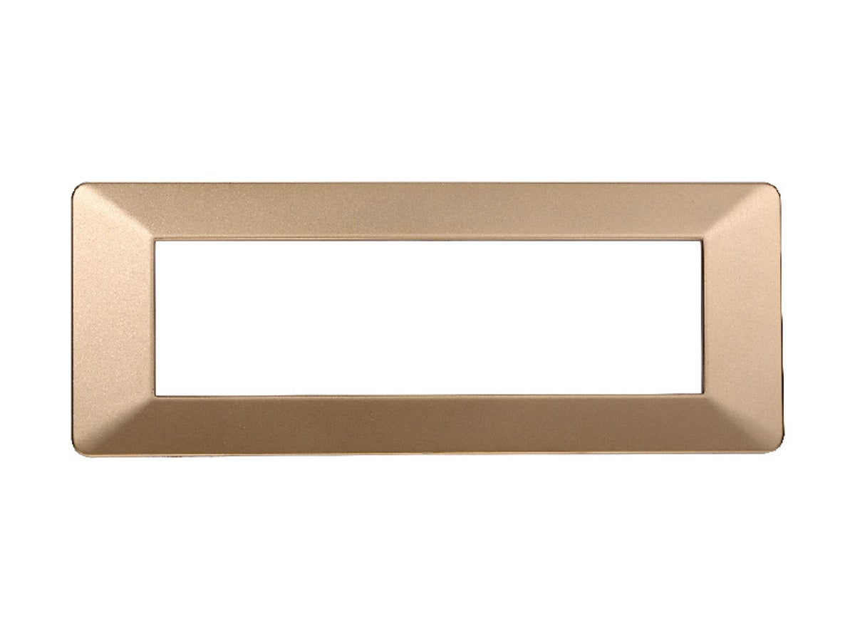 Plaque Interrupteur 3 Modules En Verre Doré Starlight - Compatible Vimar Plana, Neuve