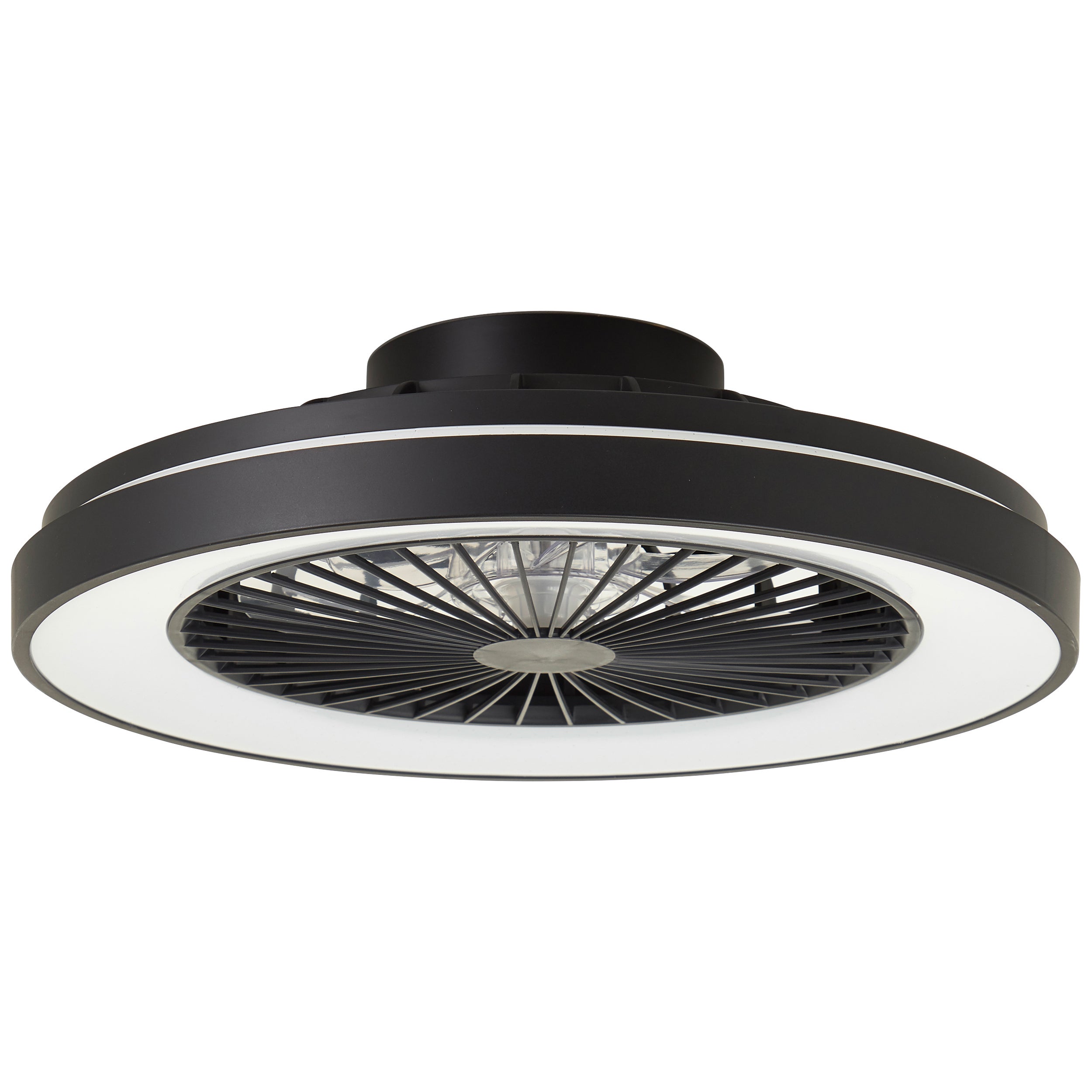 Brilliant Mazzaro lampa sufitowa 48,5 cm ze zintegrowanym wentylatorem LED 40W czarny metal/czarny bambus - 2