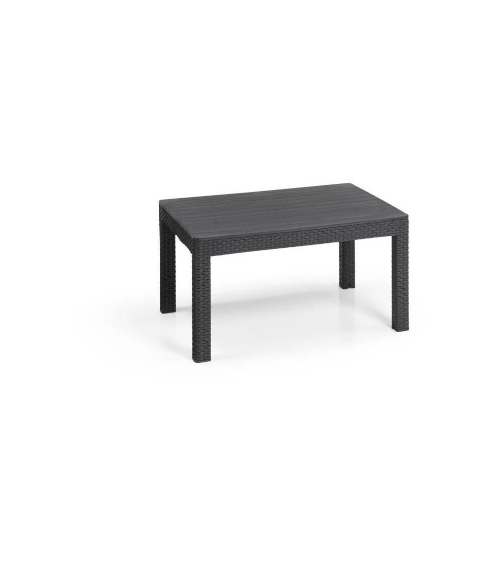 Canapé d'angle ALLIBERT by KETER - 6 personnes - Imitation rotin tressé avec table basse - Gris graphite - SanRemo - 2