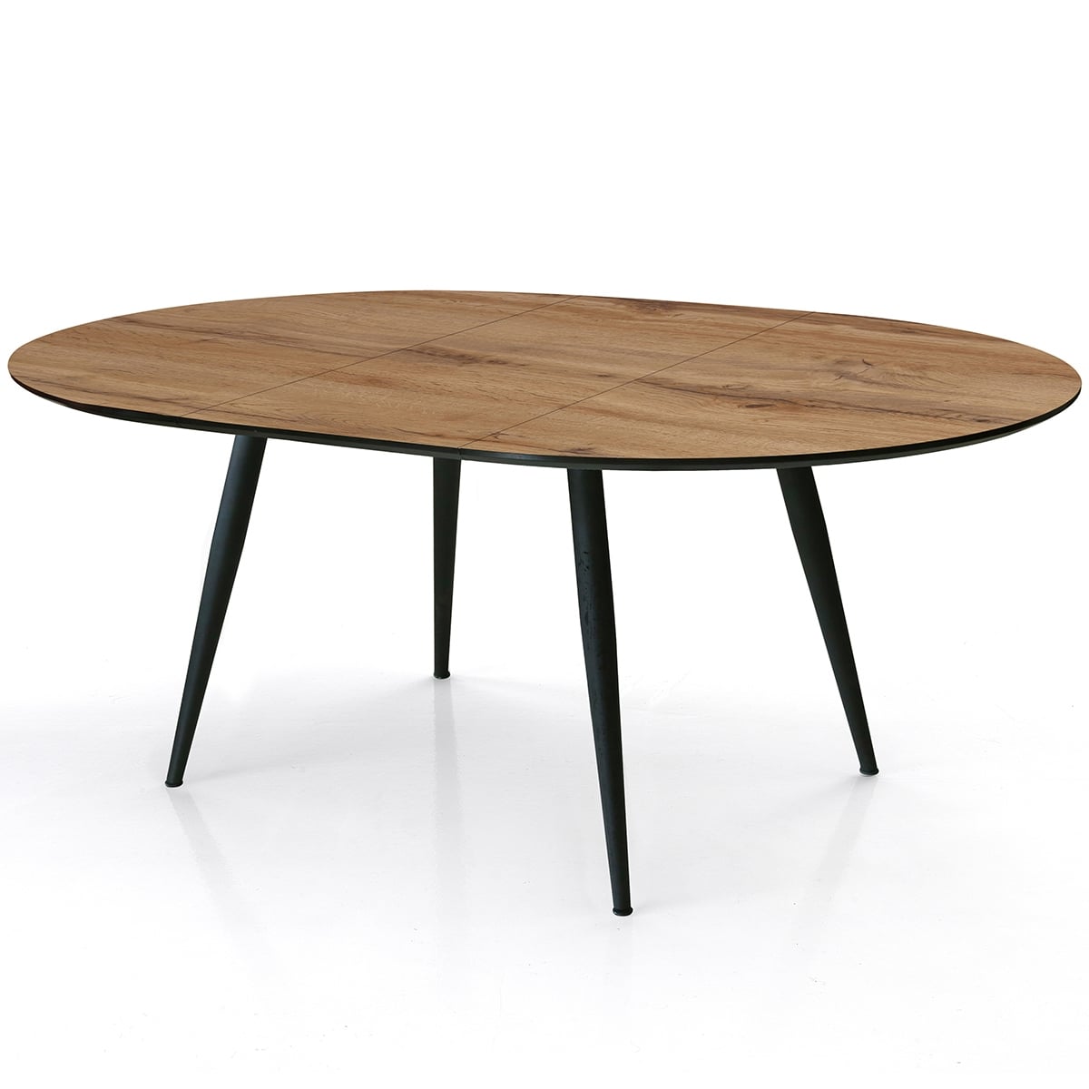 Table extensible en bois et acier design moderne 110x150 cm Dalton ...