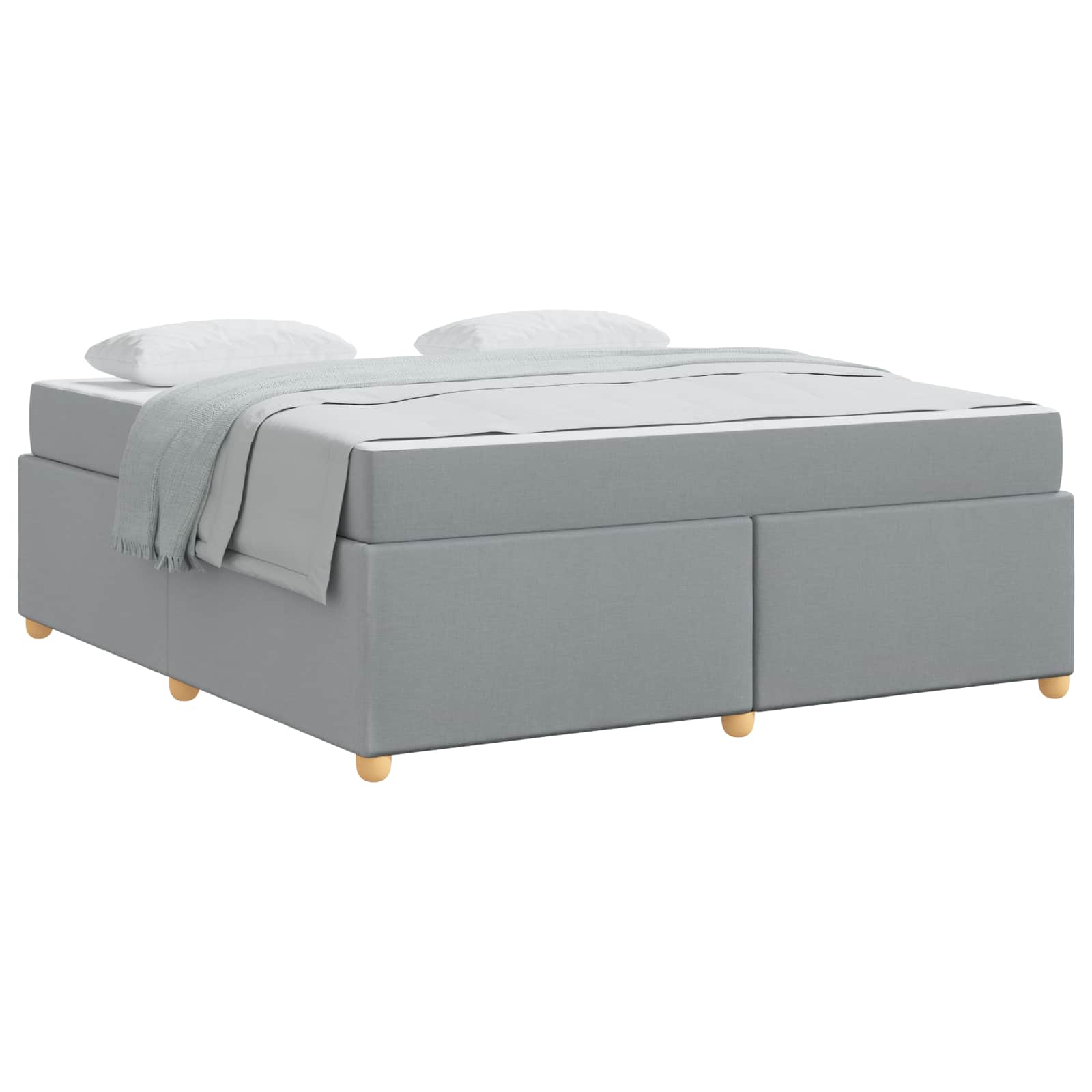 Cadre de lit avec matelas gris clair 180 x 200 cm tissu - 2