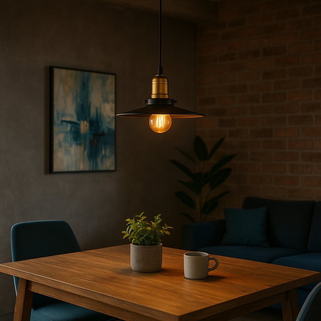 Lampa wisząca sufitowa Loft E27 112 cm IP20 stylowa czarna złota MasterLED - 4