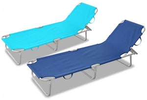 Sedia Sdraio Pieghevole Imbottita - Blu, Per Giardino, Spiaggia E Campeggio, Regolabile E Portatile - Foto 2