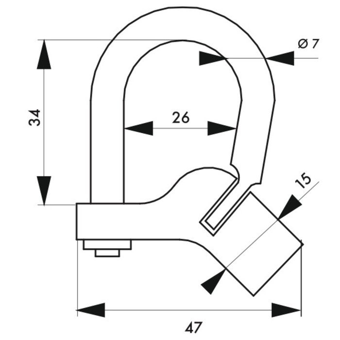 Cadenas d'artillerie THIRARD - Vis triangulaire et talon coudé - 010290 - 3