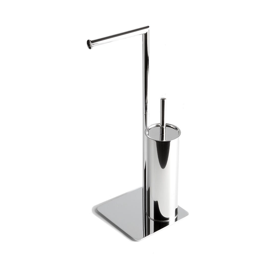 Simplywire Portarotolo Carta Igienica Autoportante Con Contenitore – 3 Rotoli Di Scorta + 1 In Uso – Cromato – Design Salvaspazio Per Bagno