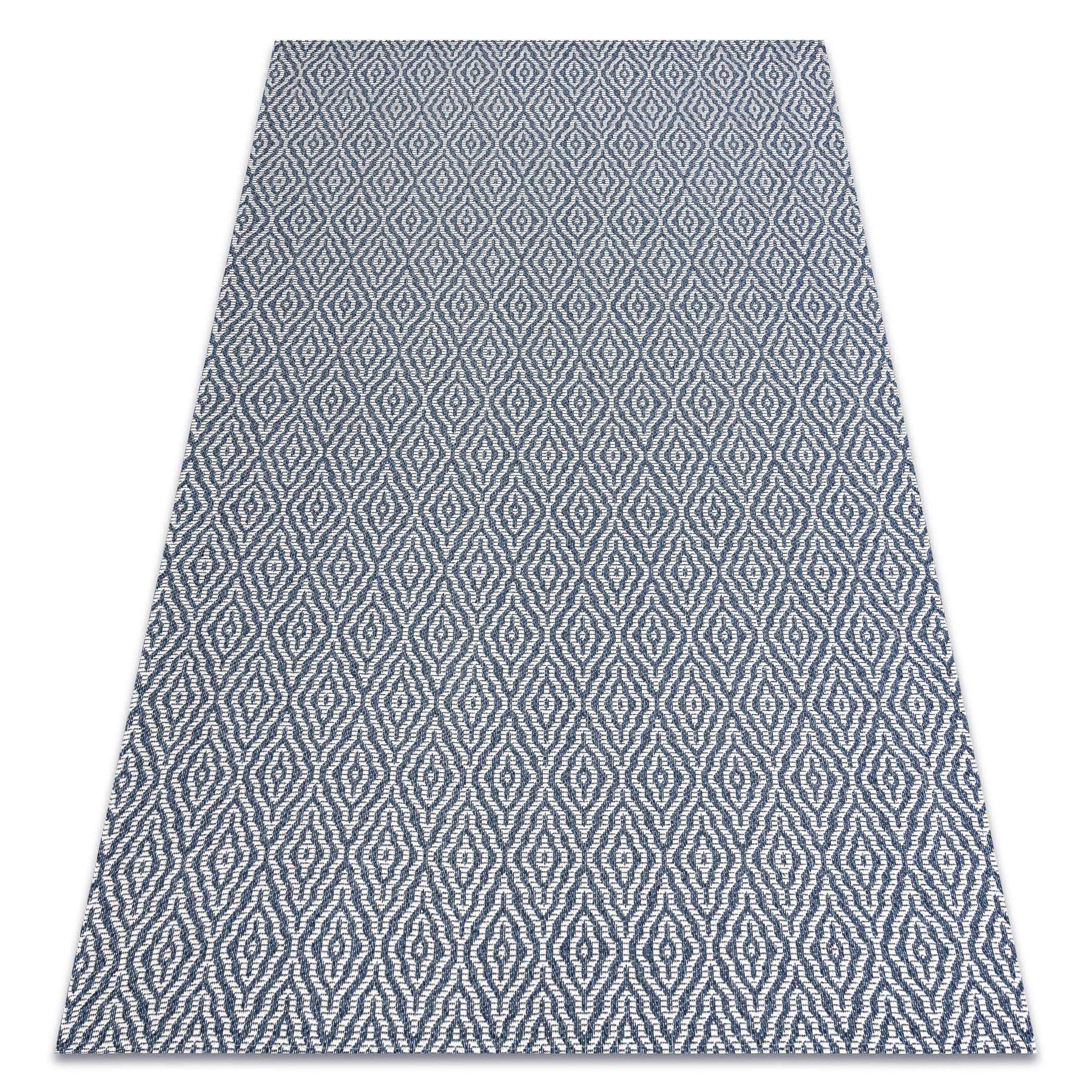 Dywan CASA Ekologiczny, EKO SIZAL Boho Romby 22084 granat / krem, z bawełny recyklingowanej 133x190 cm