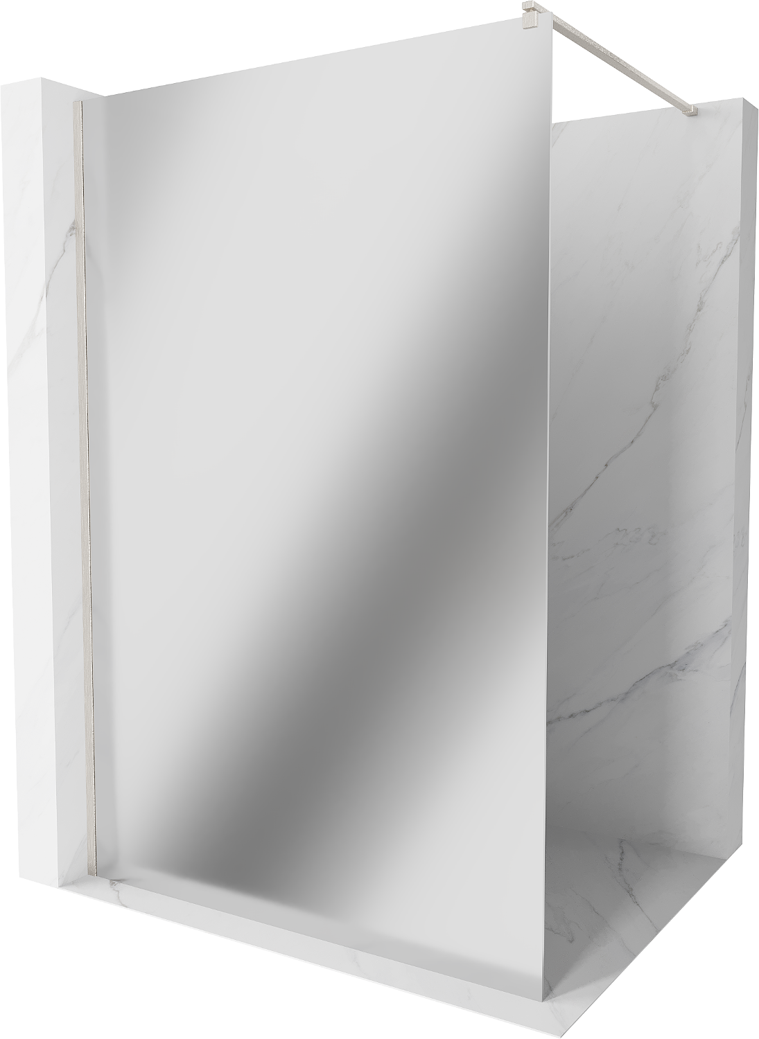 Mexen Kioto ścianka prysznicowa Walk-in 120 x 200 cm, lustro 8 mm, nikiel szczotkowany - 800-120-101-97-50