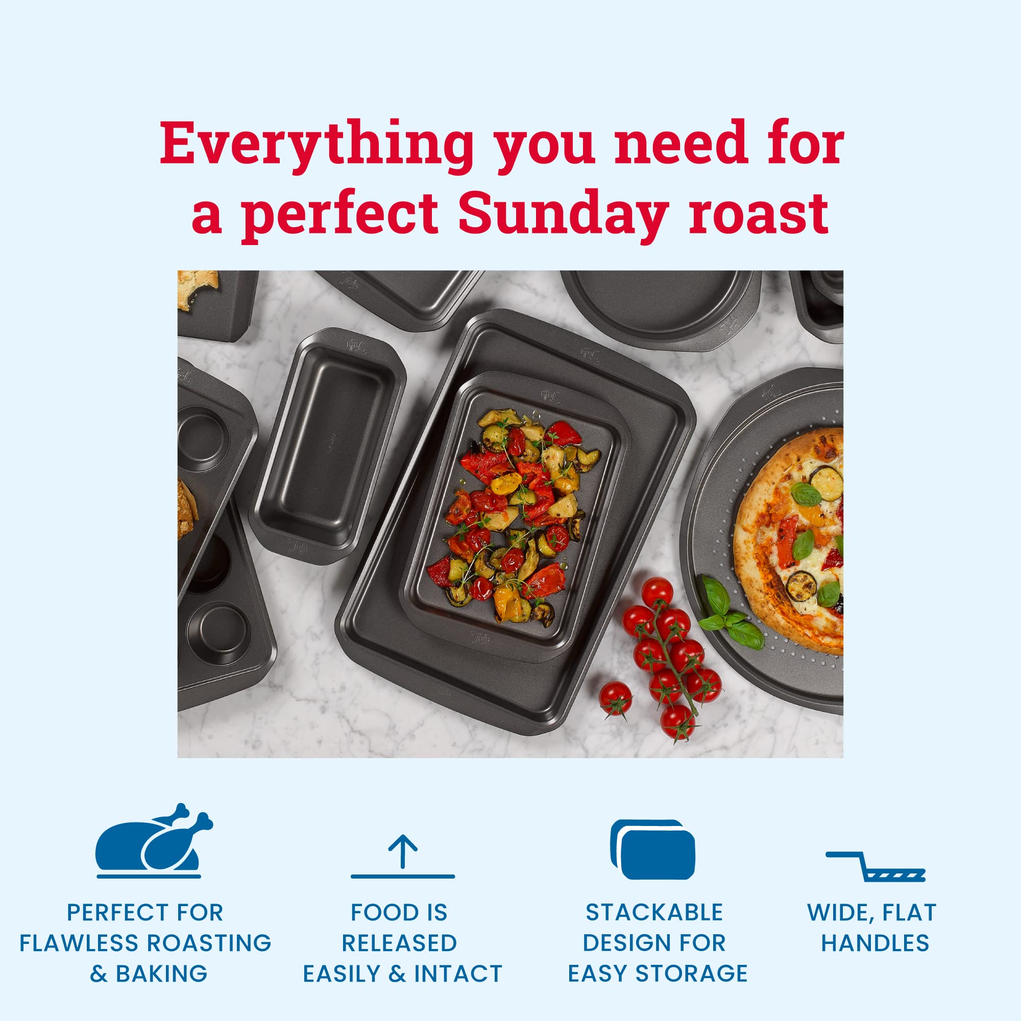 Tala Ogni Giorno Teglia Antiaderente Grande per arrosto, Acciaio al Carbonio, Grigio - 2