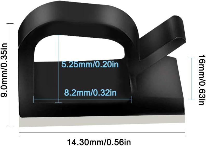 Clips et attache-câbles murales 60 pcs clips de câble adhésif,plastique organisateurs de cordon de câble Clip de gestion - noir, blanc - 3