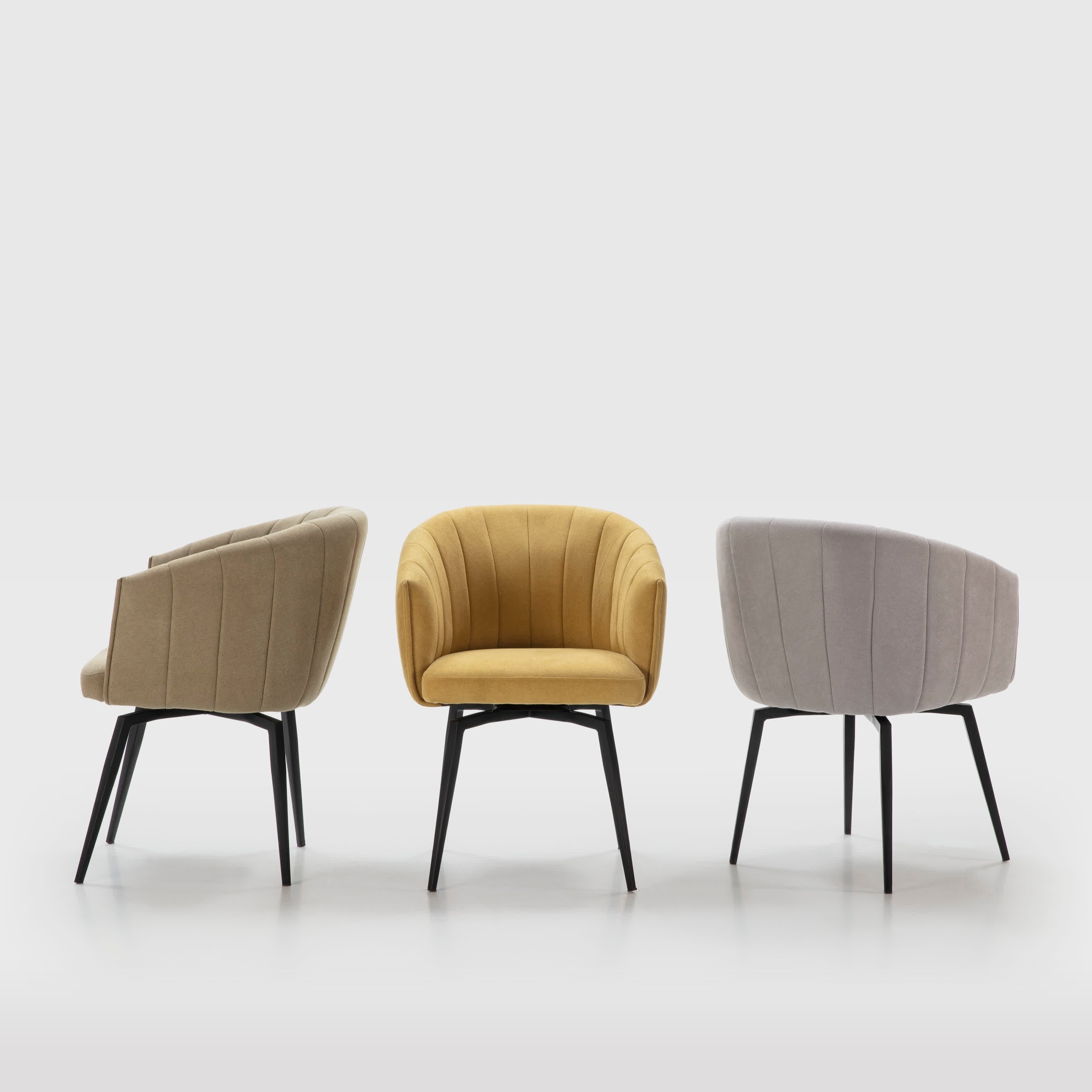 Poltrona con struttura in metallo e gambe 60x60 h81 cm - 2