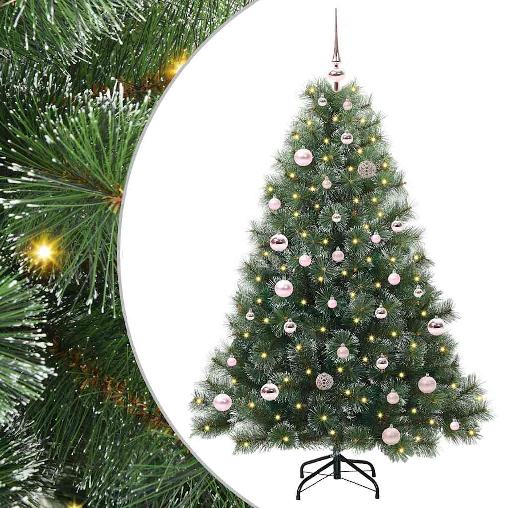 Sztuczna choinka z 150 diodami LED Zielony 150 cm PE i PVC