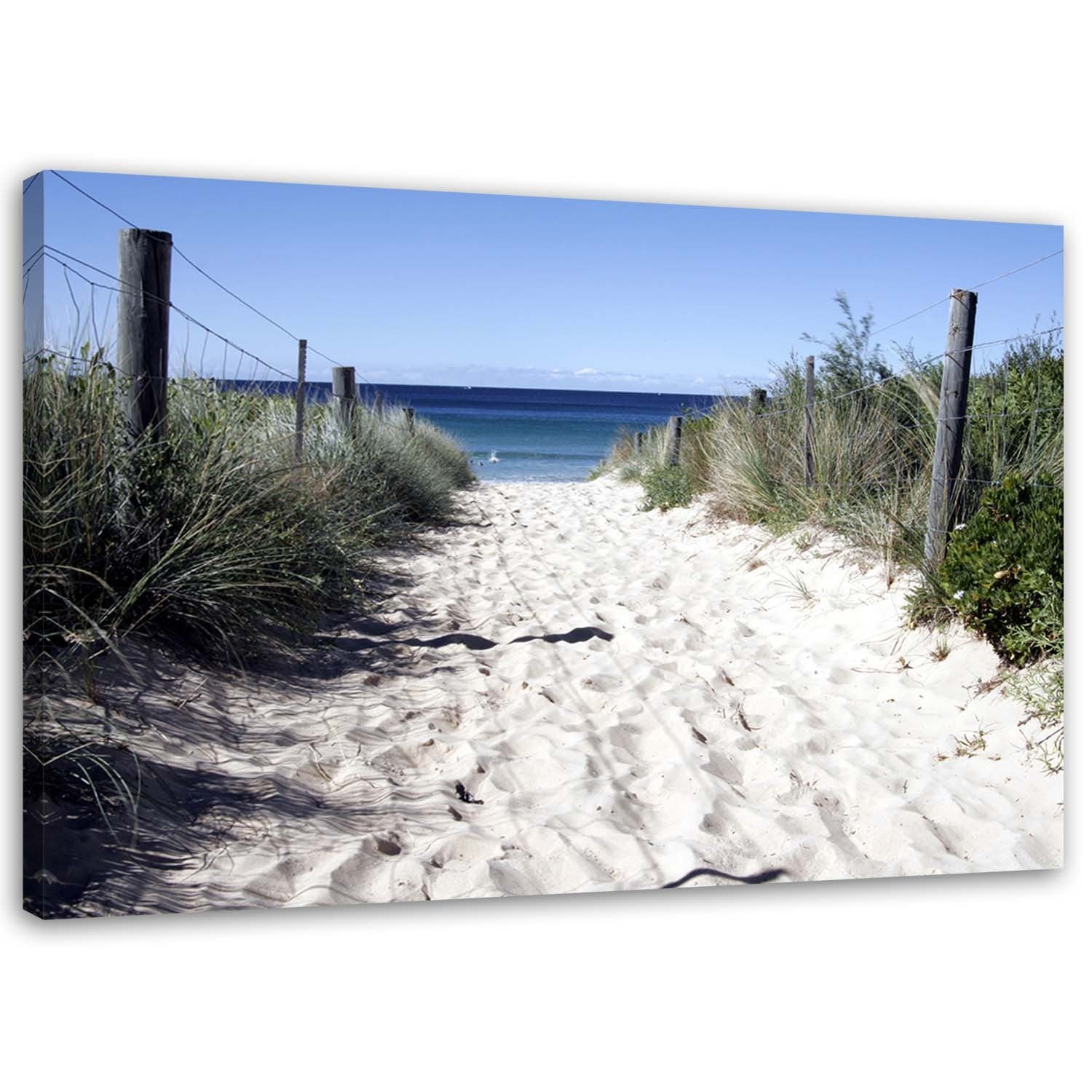 Obraz na płótnie, Ścieżka przez wydmy na plażę 100x70