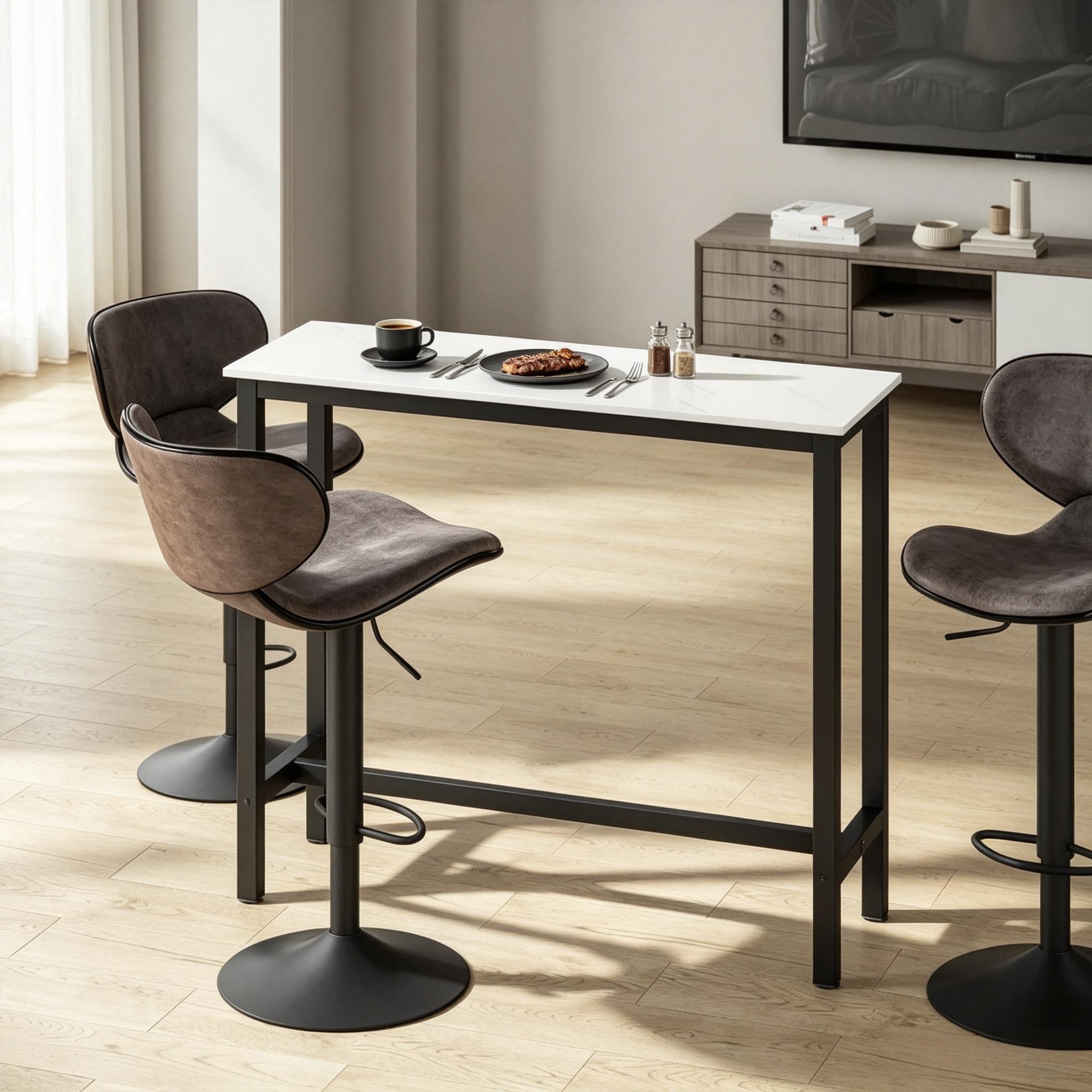 Table de bar moderne, table haute, table à manger compacte, table ...