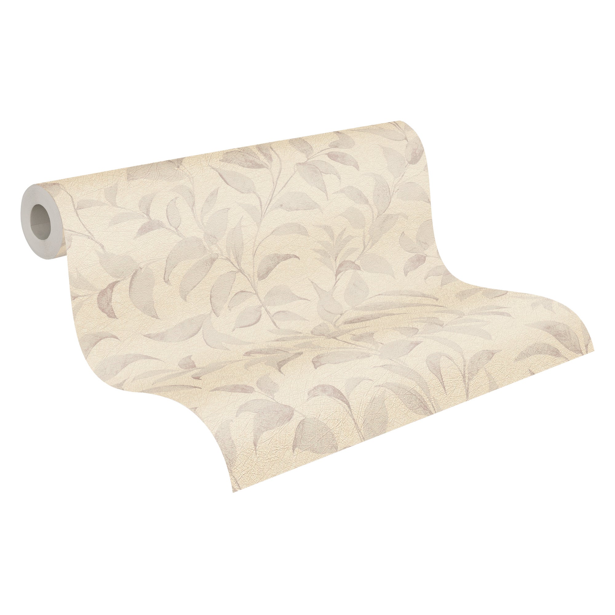 Livingwalls, papel pintado no tejido, motivos florales, papel pintado de hojas, rollo 10,05 m x 0,53 m, as389625, gris, plata