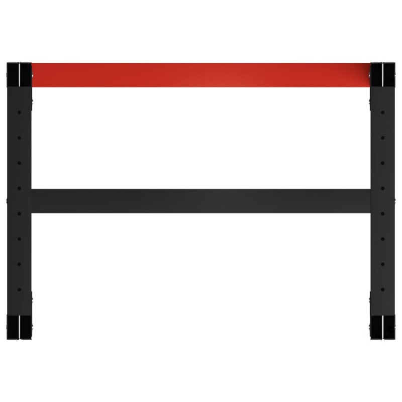 Estrutura banco de trabalho 80x57x79 cm metal preto e vermelho vidaXL - 5