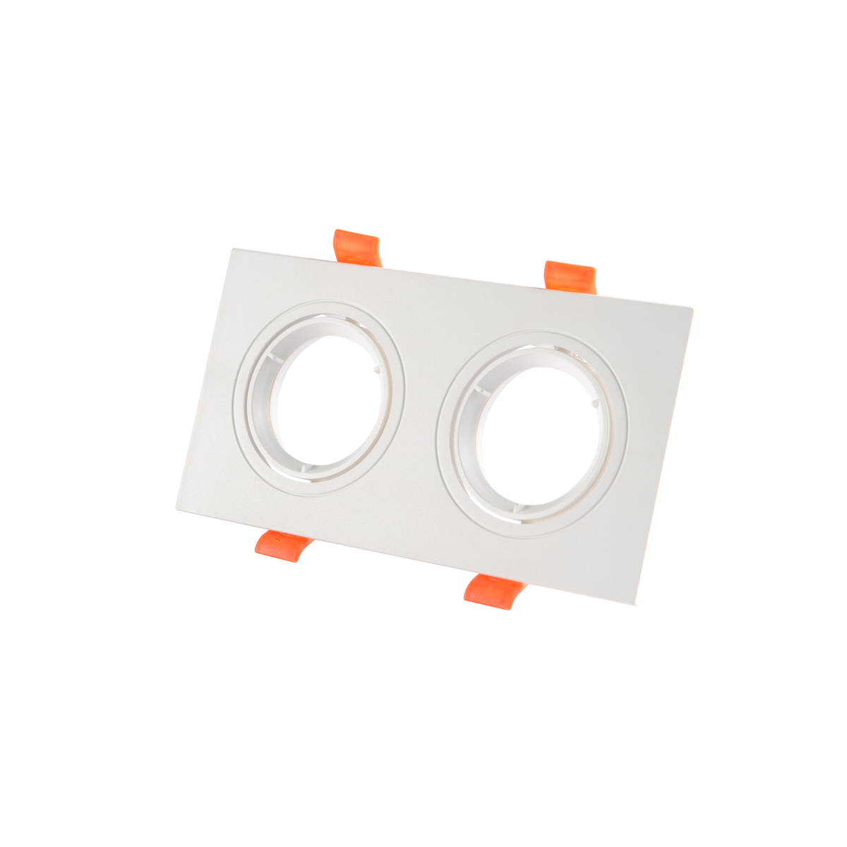 Prostokątny reflektor ramowy na 2 żarówki GU10 / MR16 Białe wykończenie Białe wykończenie 75 * 155 mm Wymiary Ø173 * 93 * 45 mm bez diody LED