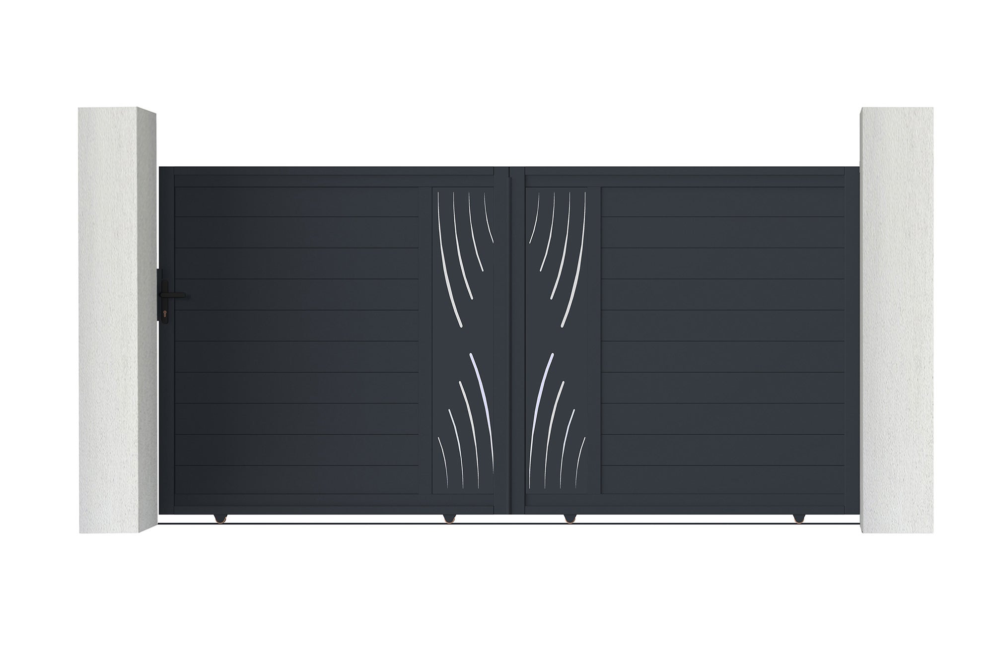 Brama przesuwna 3,5m ARLBERG wys. 180cm aluminium szare