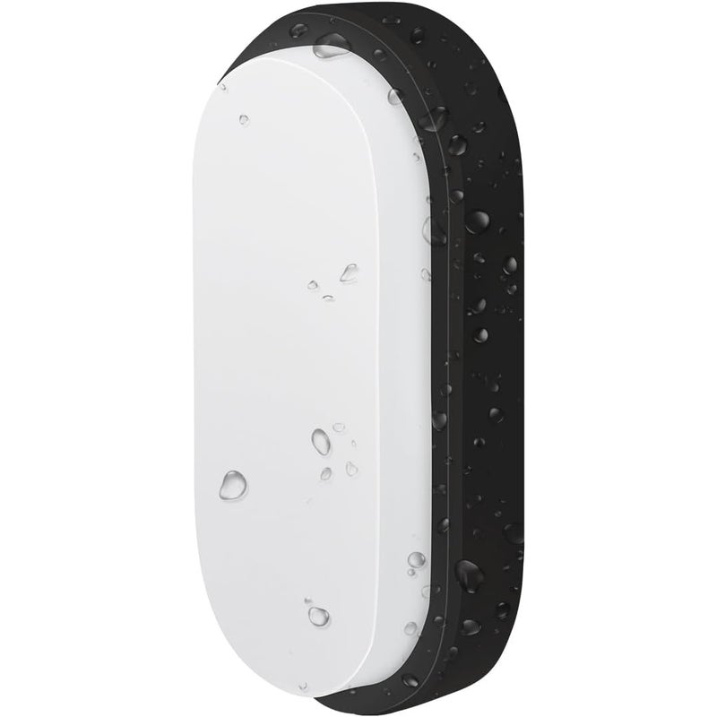 Zewnętrzna lampa ścienna LED, owalna lampa sufitowa LED 14 W, czarna, 6000 K, 980 lm, wodoodporna, IP54, ochrona oświetlenia zewnętrznego
