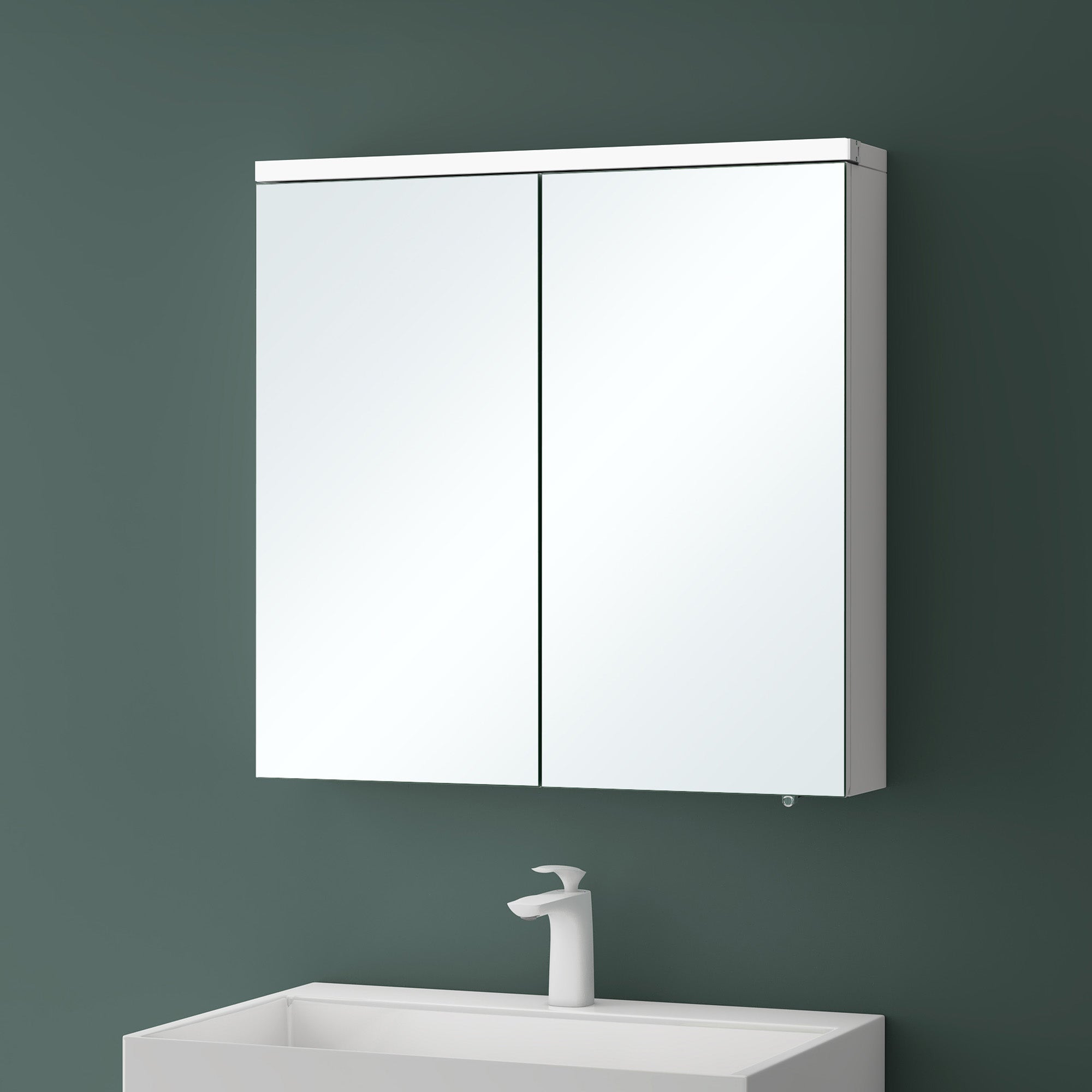 Armoire De Toilette Avec Miroir Mai & Mai 90x15x70 Cm – Anthracite Mat, éclairage LED, Rangement Salle De Bain - 10