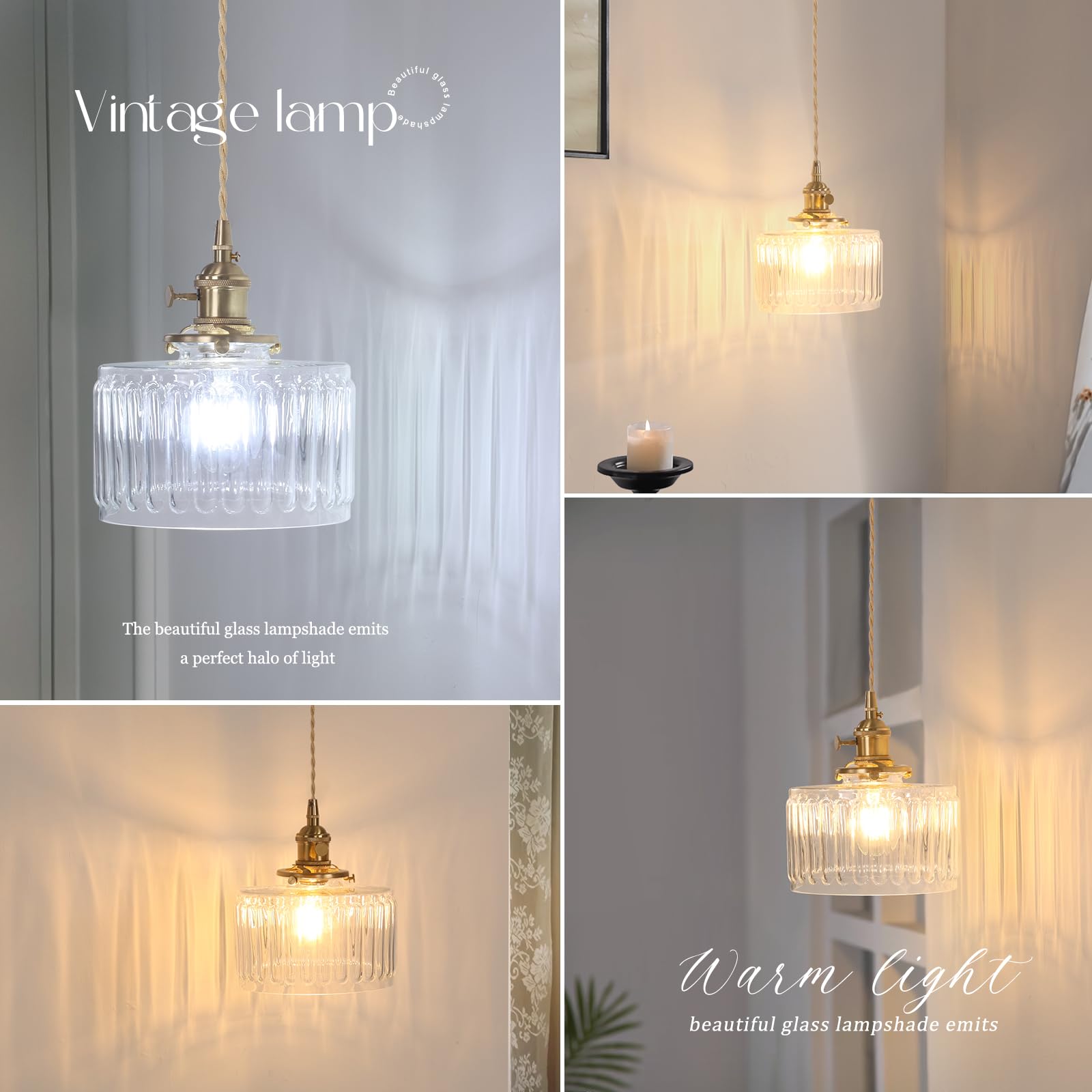 Lampa ścienna w paski w stylu vintage z regulowanym łańcuchem, lampa ścienna w stylu retro w kolorze złotym, nowoczesna dekoracja przy łóżku - 5