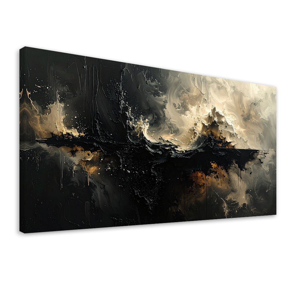 Obraz do salonu sypialni biura, Ciemna abstrakcja w odcieniach beżu 120x60