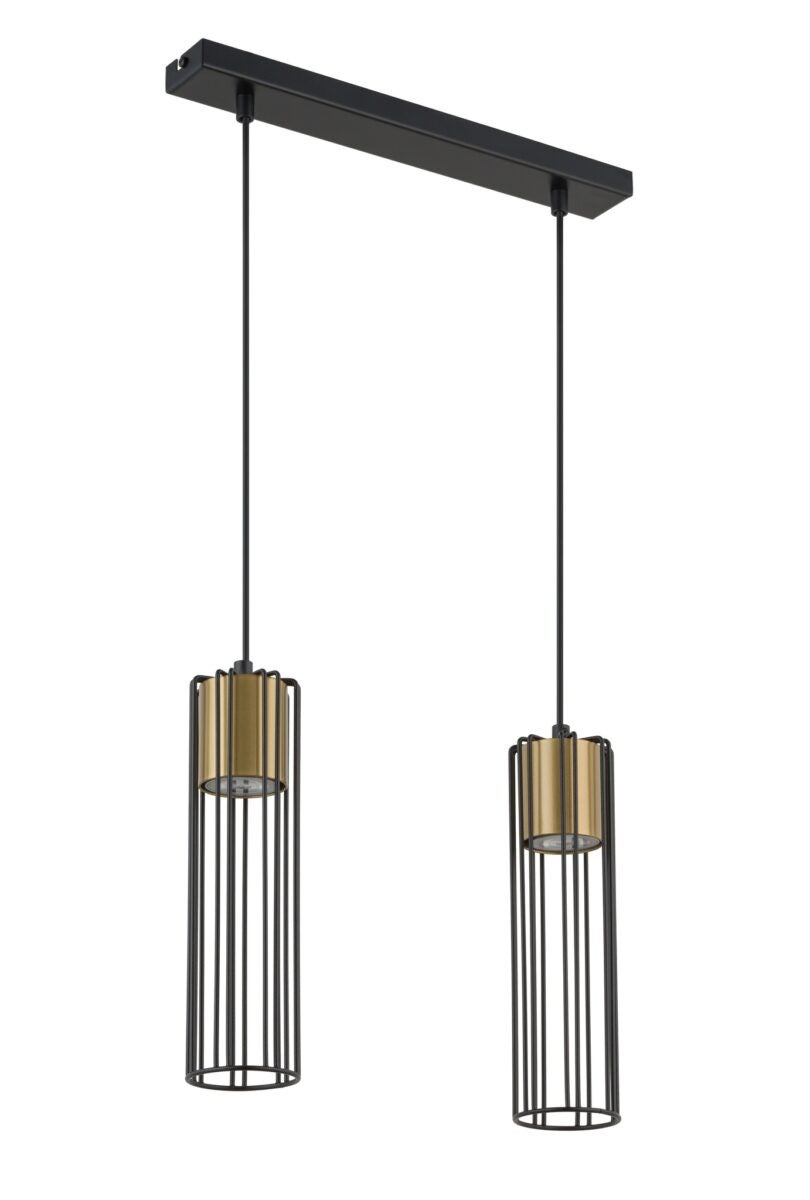 Lampa wisząca Fobia czarno-złota 2xGU10x25W dekoracyjna wym: 80 x 38 x 7,5 cm metal SIGMA