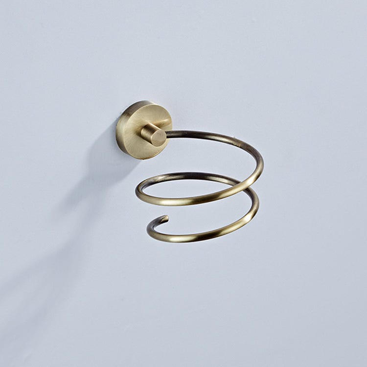 Supporto per Asciugacapelli da Parete in Acciaio Inossidabile 304, Oro, con Viti di Fissaggio per Bagno e Camera da Letto Supporto per Asciugacapelli da Parete in Acciaio Inossidabile 304, Oro, con Viti di Fissaggio per Bagno e Camera da Letto