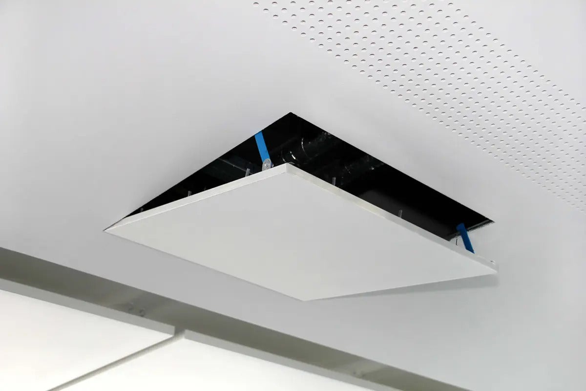 Porte d'inspection/ Trappe de visite FETNova 200X200 mm | Plaque yeso intégrée H2, 12,5 mm | Implantation au mur et techno | Unité de vente : 1 - 8